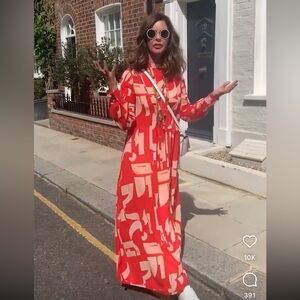 H&M STUDIO COLLECTION TRINNY WOODALL GEOMETRIC PATTERNED DRESS